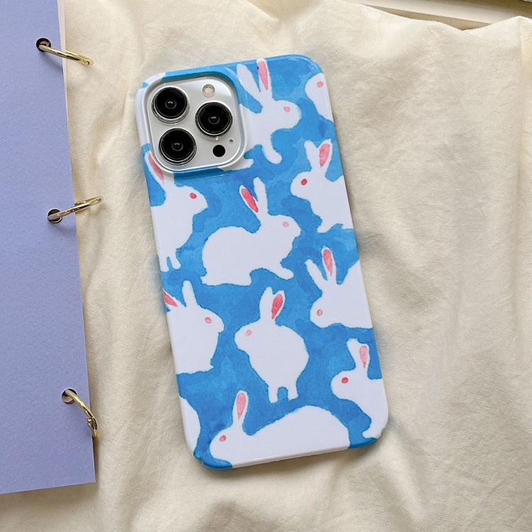 For iPhone 15 Pro Cartoon Film Craft Hard PC Phone Case(Graffiti Rabbit) - HoMEdemic™ 