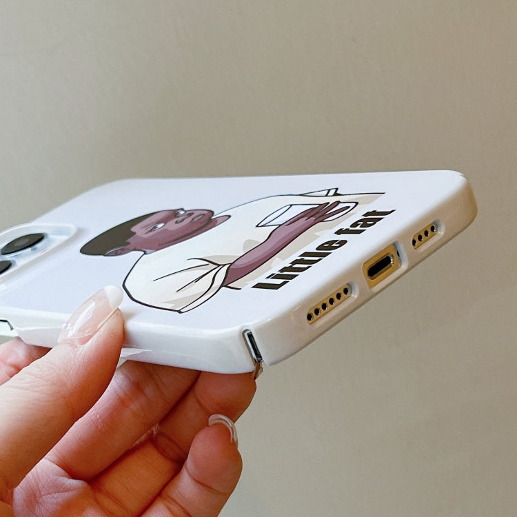 For iPhone 15 Pro Cartoon Film Craft Hard PC Phone Case(Little Fat) - HoMEdemic™ 