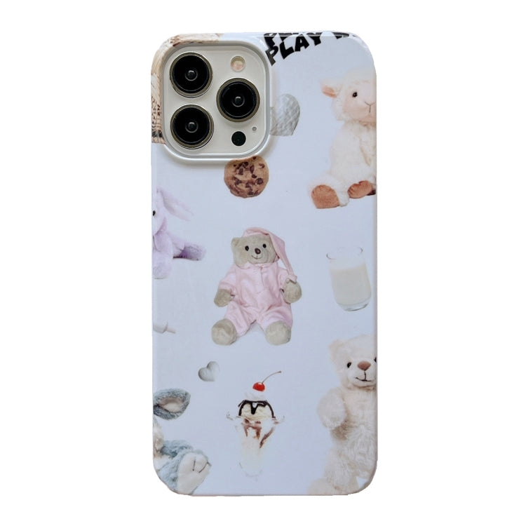 For iPhone 15 Pro Cartoon Film Craft Hard PC Phone Case(Stuffed Bear) - HoMEdemic™ 