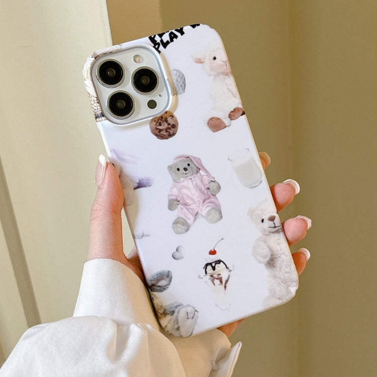 For iPhone 15 Pro Cartoon Film Craft Hard PC Phone Case(Stuffed Bear) - HoMEdemic™ 