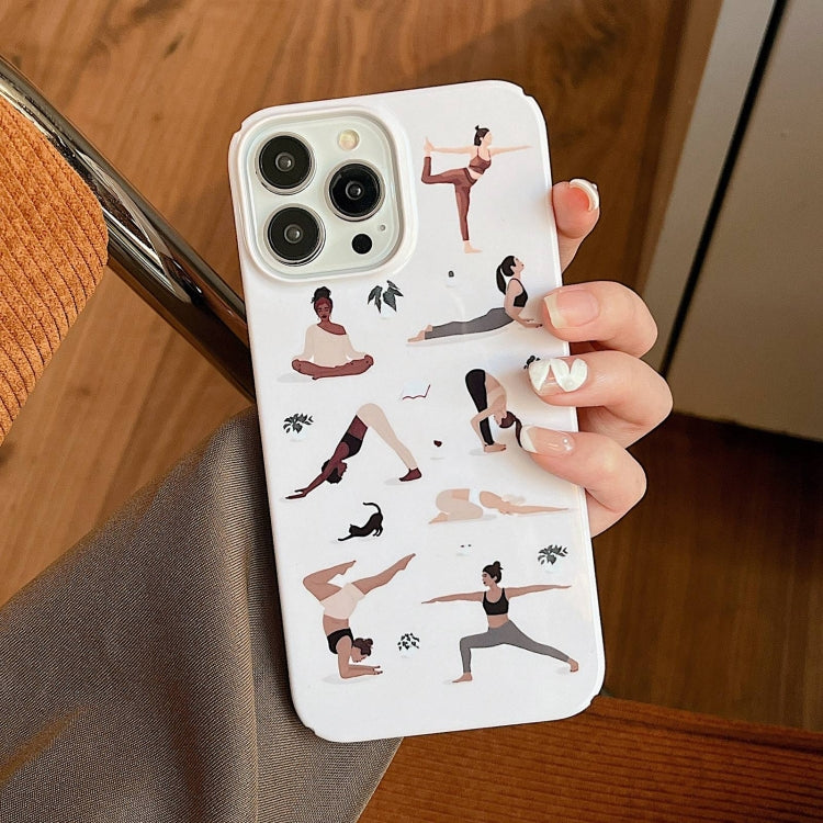 For iPhone 15 Pro Cartoon Film Craft Hard PC Phone Case(Yoga) - HoMEdemic™ 