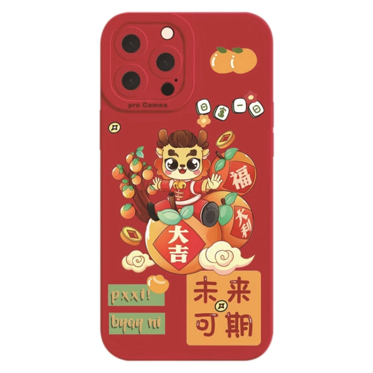 For iPhone 15 Pro Cartoon Year of the Dragon Chinese Style Silicone Phone Case(The Future is Promising) - HoMEdemic™ 