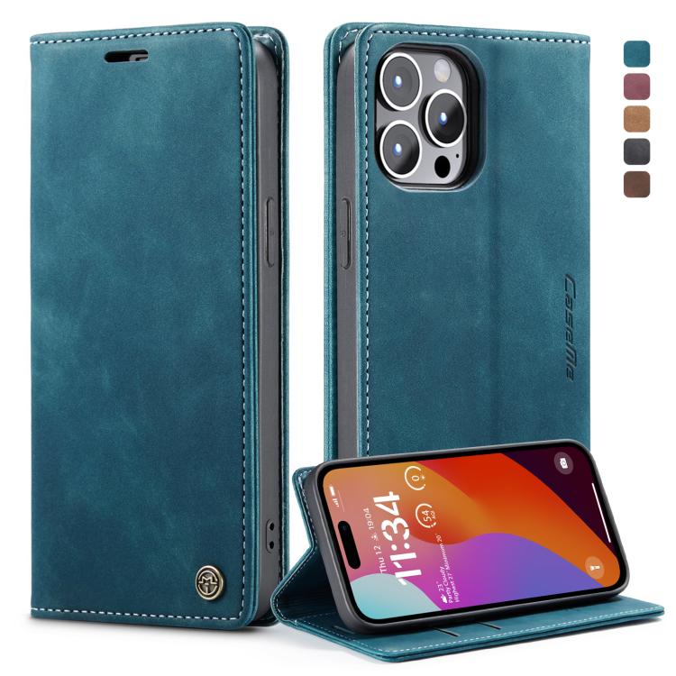For iPhone 15 Pro CaseMe 013 Multifunctional Horizontal Flip Leather Phone Case(Blue) - HoMEdemic™ 