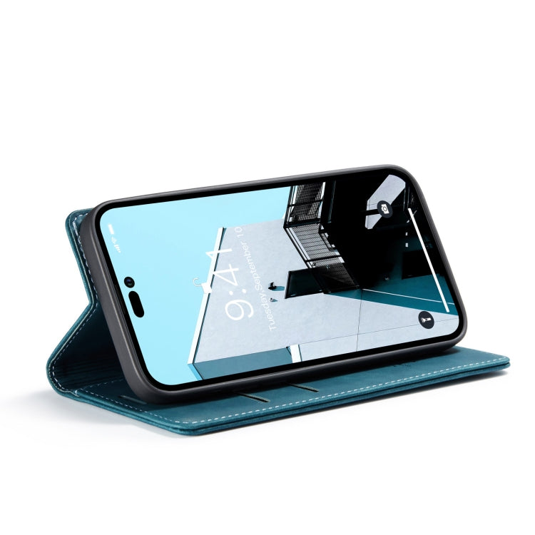 For iPhone 15 Pro CaseMe 013 Multifunctional Horizontal Flip Leather Phone Case(Blue) - HoMEdemic™ 