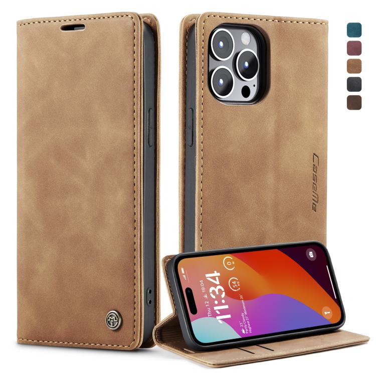 For iPhone 15 Pro CaseMe 013 Multifunctional Horizontal Flip Leather Phone Case(Brown) - HoMEdemic™ 