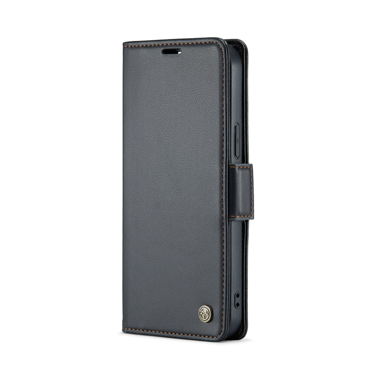 For iPhone 15 Pro CaseMe 023 Butterfly Buckle Litchi Texture RFID Anti-theft Leather Phone Case(Black) - HoMEdemic™ 