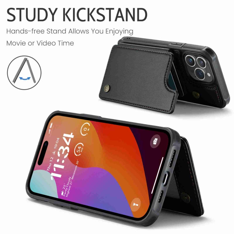 For iPhone 15 Pro CaseMe C22 Card Slots Holder RFID Anti-theft Phone Case(Black) - HoMEdemic™ 