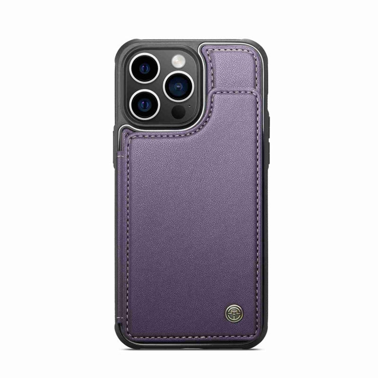 For iPhone 15 Pro CaseMe C22 Card Slots Holder RFID Anti-theft Phone Case(Purple) - HoMEdemic™ 