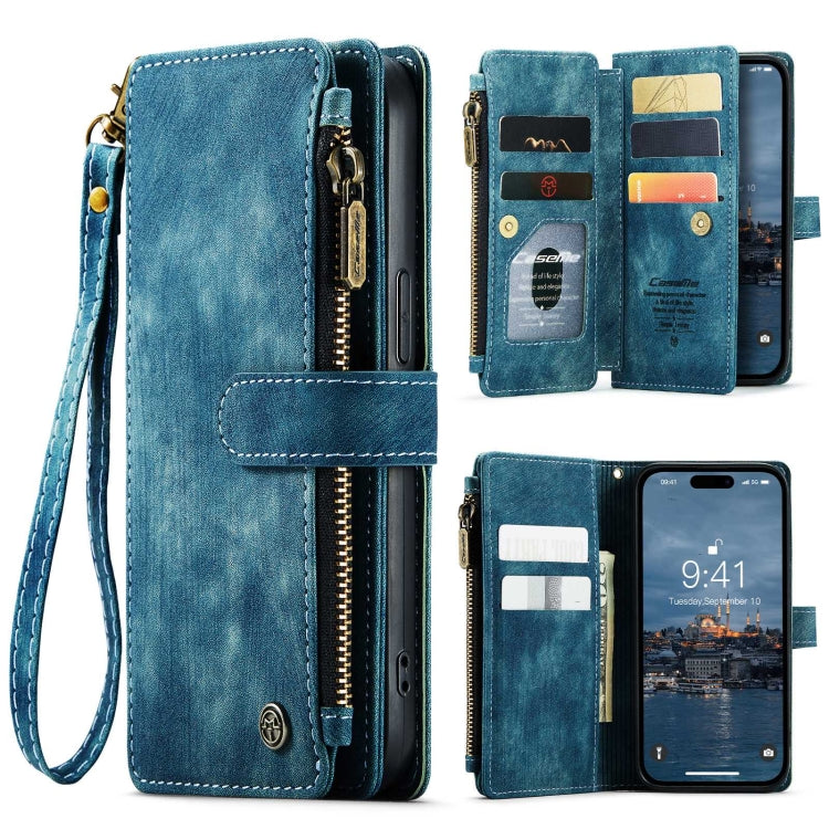 For iPhone 15 Pro CaseMe C30 Multifunctional Leather Phone Case(Blue) - HoMEdemic™ 