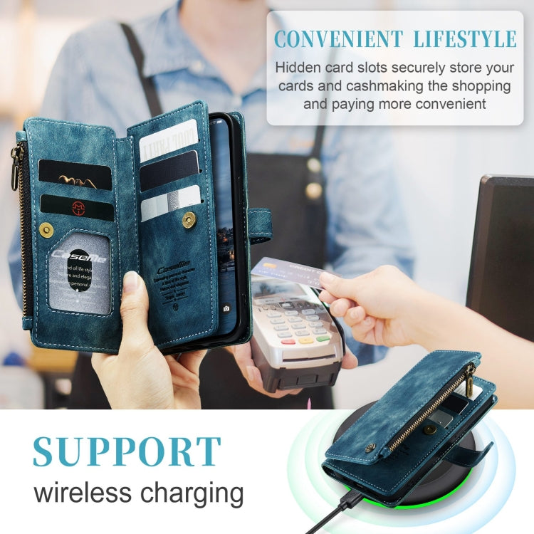 For iPhone 15 Pro CaseMe C30 Multifunctional Leather Phone Case(Blue) - HoMEdemic™ 