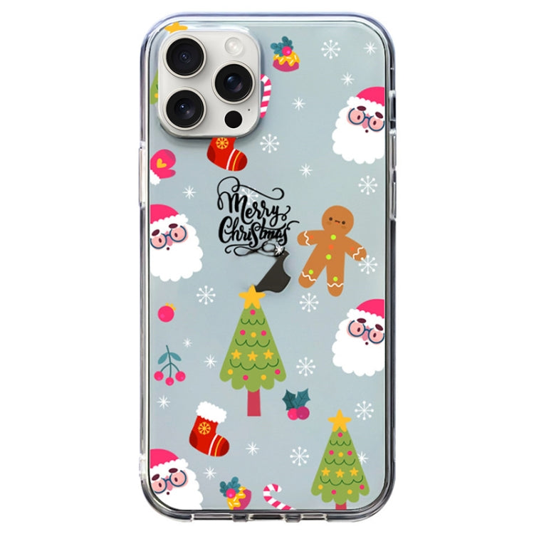 For iPhone 15 Pro Christmas Colored Drawing Pattern High Transparent Soft TPU Phone Case(Christmas Tree) - HoMEdemic™ 