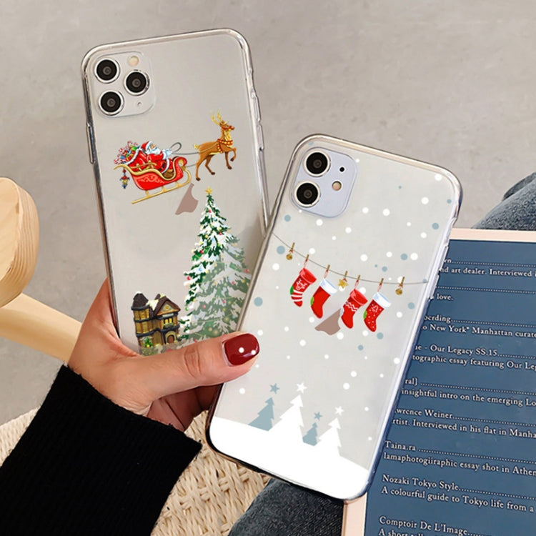 For iPhone 15 Pro Christmas Colored Drawing Pattern High Transparent Soft TPU Phone Case(Elk) - HoMEdemic™ 