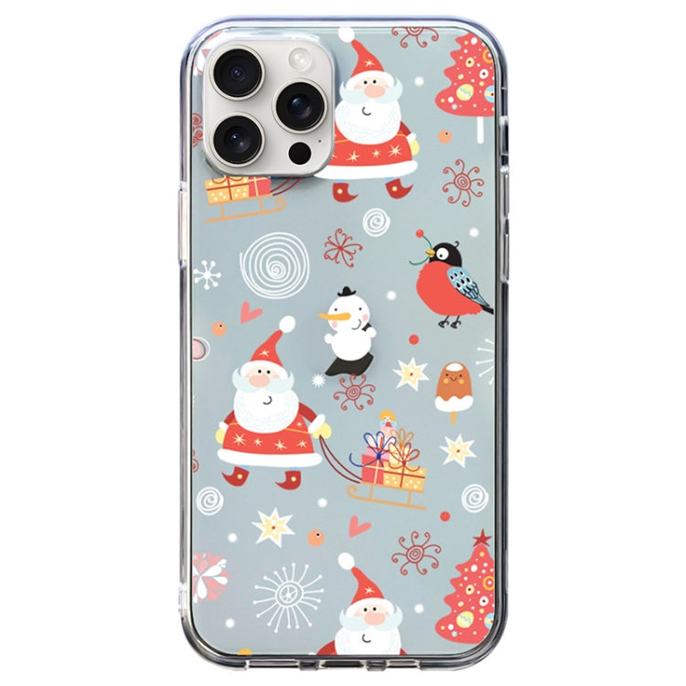 For iPhone 15 Pro Christmas Colored Drawing Pattern High Transparent Soft TPU Phone Case(Santa Claus) - HoMEdemic™ 
