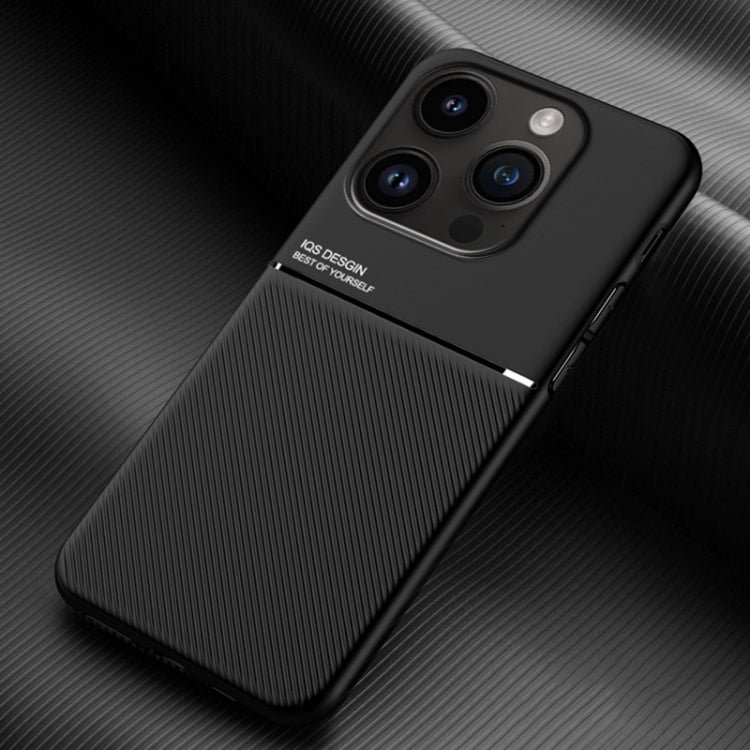 For iPhone 15 Pro Classic Tilt Strip Grain Magnetic Shockproof PC + TPU Phone Case(Black) - HoMEdemic™ 