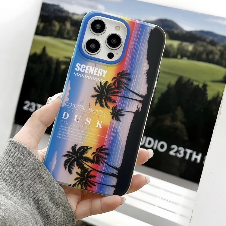 For iPhone 15 Pro Coconut Dual-side Laminating Laser Frosted Phone Case(Blue) - HoMEdemic™ 