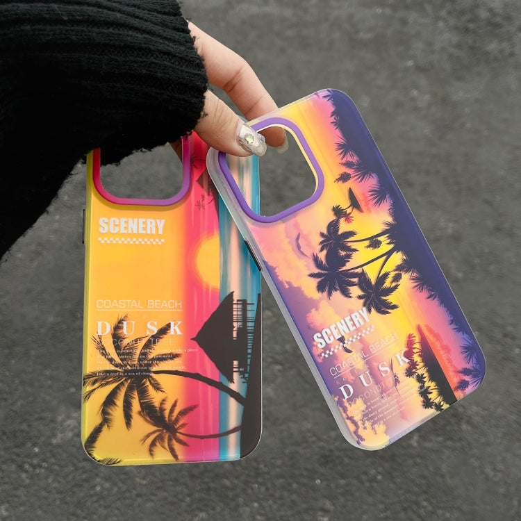 For iPhone 15 Pro Coconut Dual-side Laminating Laser Frosted Phone Case(Purple) - HoMEdemic™ 