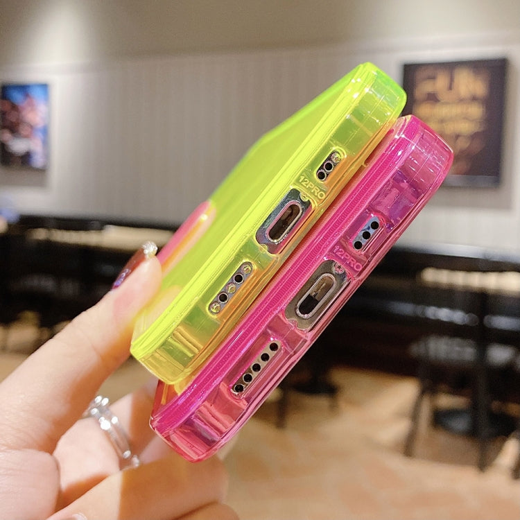 For iPhone 15 Pro Color Contrast Lens Frame Transparent TPU Phone Case(Transparent + Light Pink) - HoMEdemic™ 