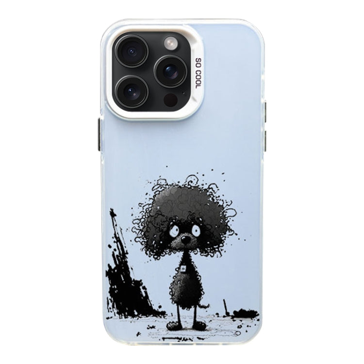 For iPhone 15 Pro Color Ink Frosted PC+TPU Phone Case(Curl Teddy) - HoMEdemic™ 