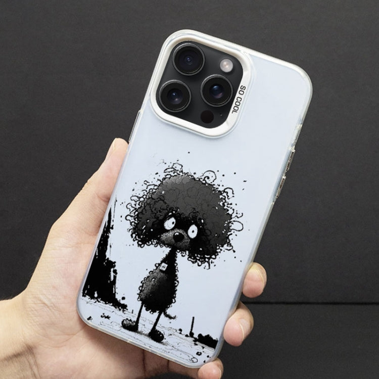 For iPhone 15 Pro Color Ink Frosted PC+TPU Phone Case(Curl Teddy) - HoMEdemic™ 