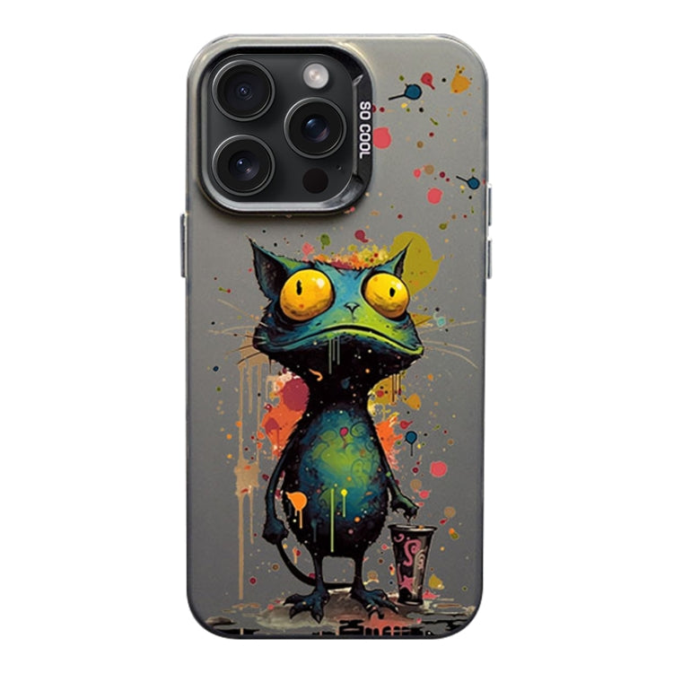 For iPhone 15 Pro Color Ink Frosted PC+TPU Phone Case(Frog) - HoMEdemic™ 