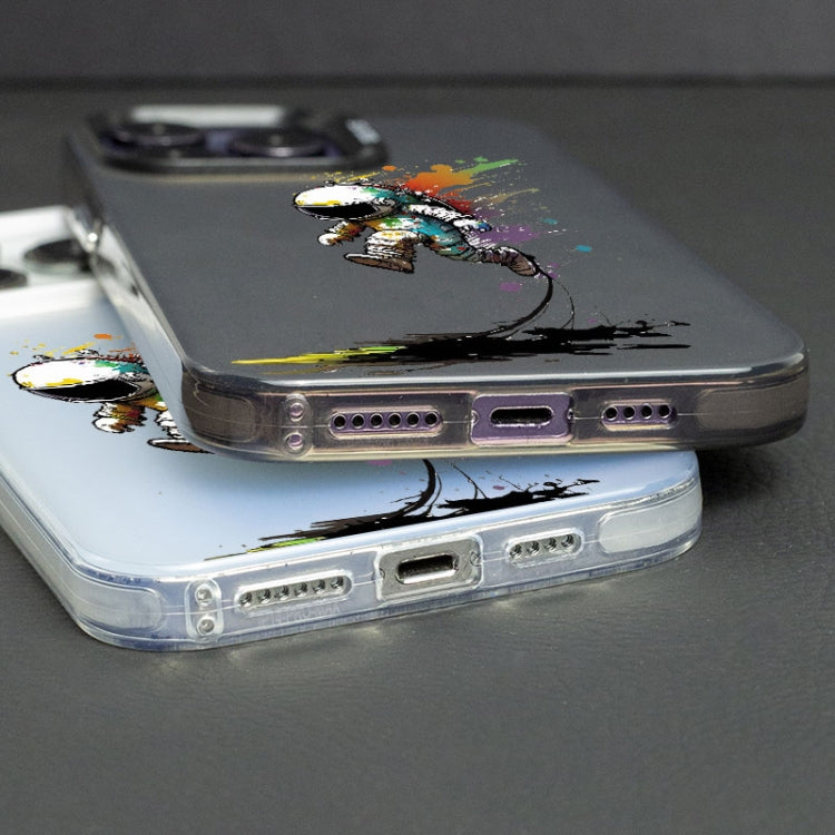 For iPhone 15 Pro Color Ink Frosted PC+TPU Phone Case(Running Astronaut) - HoMEdemic™ 
