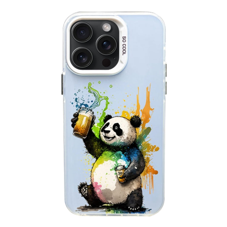 For iPhone 15 Pro Color Ink Frosted PC+TPU Phone Case(Toast Panda) - HoMEdemic™ 