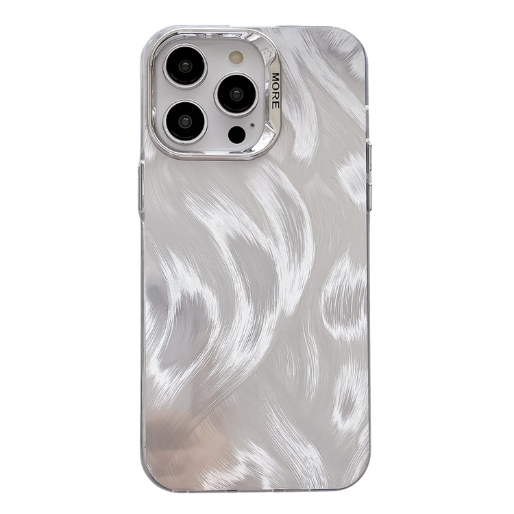 For iPhone 15 Pro Color Silver IMD Feather Pattern Shockproof Phone Case - HoMEdemic™ 