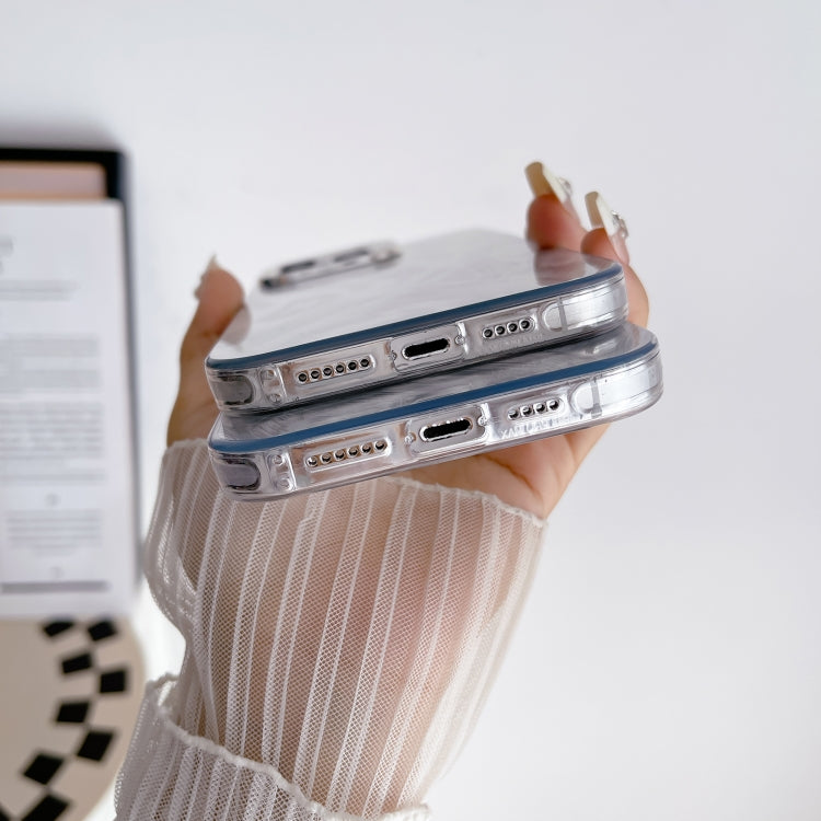 For iPhone 15 Pro Color Silver IMD Feather Pattern Shockproof Phone Case - HoMEdemic™ 