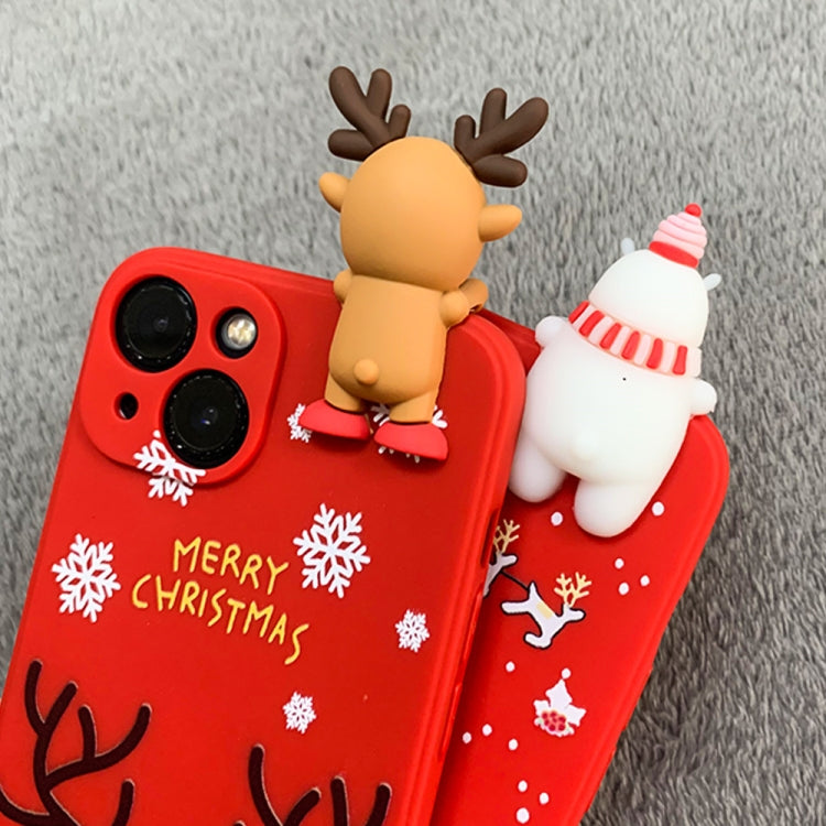 For iPhone 15 Pro Colored Drawing Deer Relief Doll Soft TPU Phone Case(Child and Deer) - HoMEdemic™ 