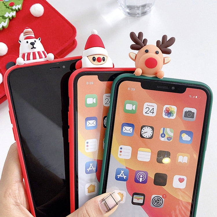 For iPhone 15 Pro Colored Drawing Deer Relief Doll Soft TPU Phone Case(Snowman and Deer) - HoMEdemic™ 