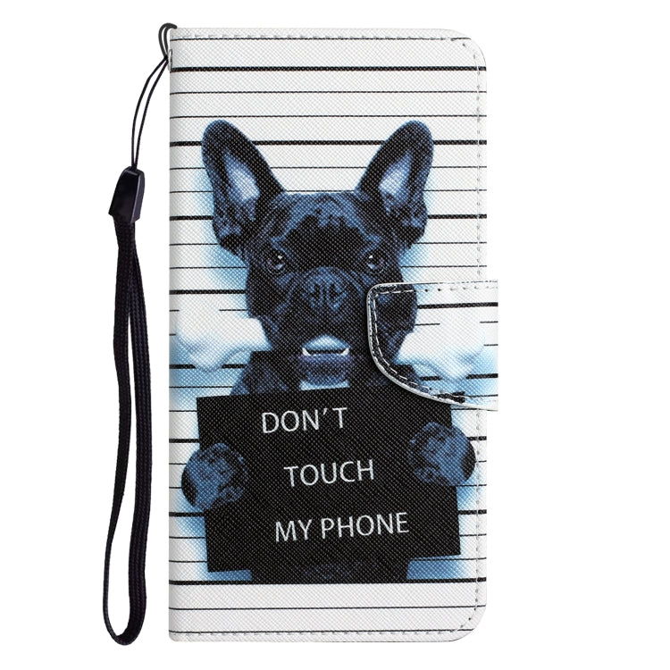 For iPhone 15 Pro Colored Drawing Leather Phone Case(Black Dog) - HoMEdemic™ 