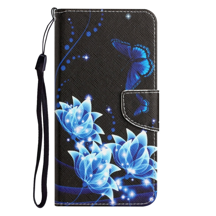 For iPhone 15 Pro Colored Drawing Leather Phone Case(Blue Butterfly) - HoMEdemic™ 