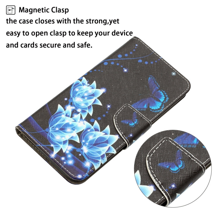 For iPhone 15 Pro Colored Drawing Leather Phone Case(Blue Butterfly) - HoMEdemic™ 