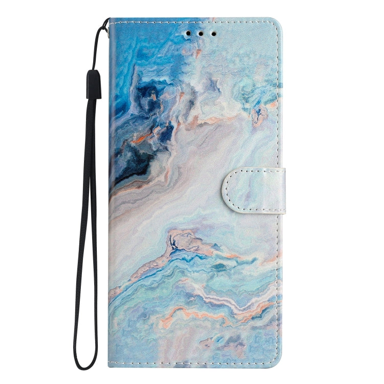 For iPhone 15 Pro Colored Drawing Leather Phone Case(Blue Marble) - HoMEdemic™ 