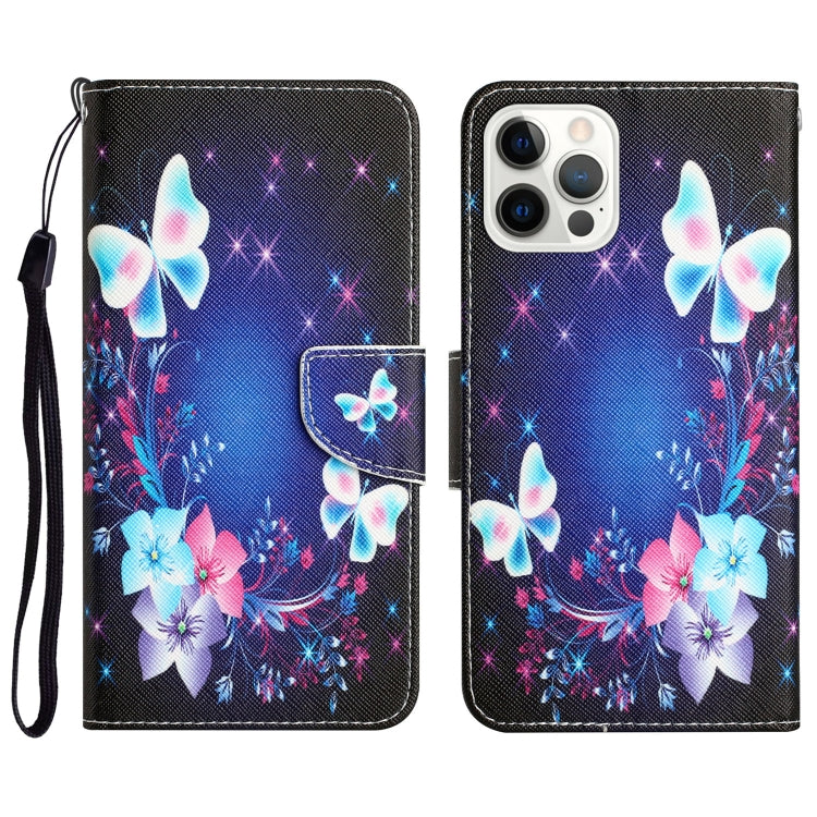 For iPhone 15 Pro Colored Drawing Leather Phone Case(Butterfly) - HoMEdemic™ 