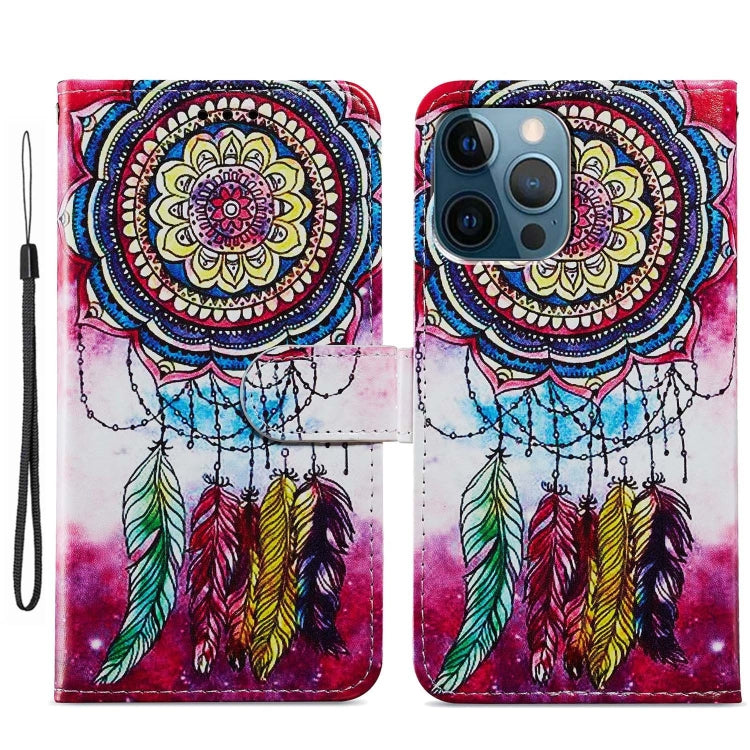 For iPhone 15 Pro Colored Drawing Leather Phone Case(Dreamcatcher) - HoMEdemic™ 