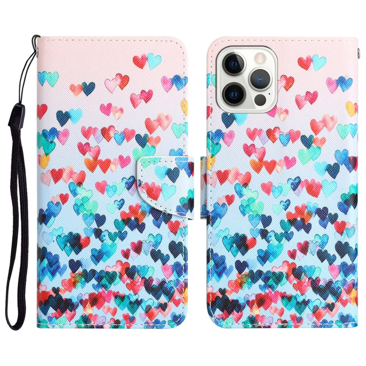 For iPhone 15 Pro Colored Drawing Leather Phone Case(Heart) - HoMEdemic™ 
