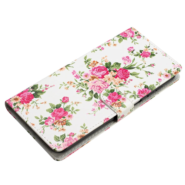 For iPhone 15 Pro Colored Drawing Leather Phone Case(Peonies) - HoMEdemic™ 