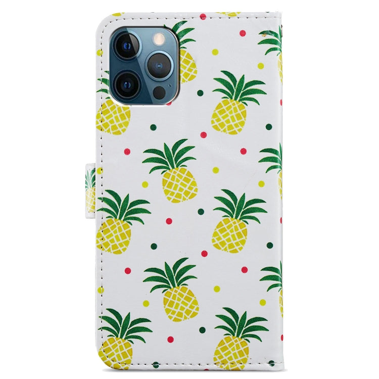 For iPhone 15 Pro Colored Drawing Leather Phone Case(Pineapple) - HoMEdemic™ 