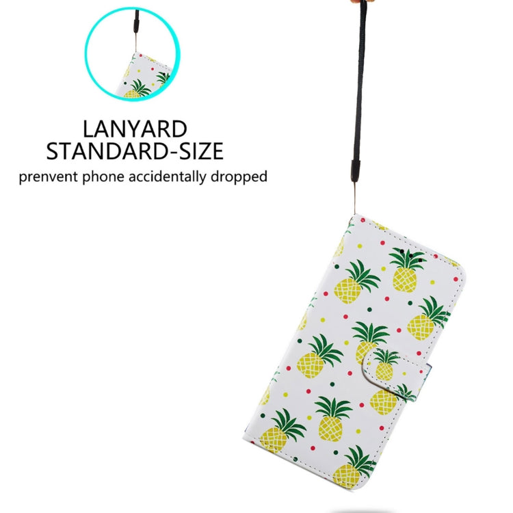 For iPhone 15 Pro Colored Drawing Leather Phone Case(Pineapple) - HoMEdemic™ 