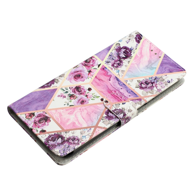 For iPhone 15 Pro Colored Drawing Leather Phone Case(Purple Marble) - HoMEdemic™ 