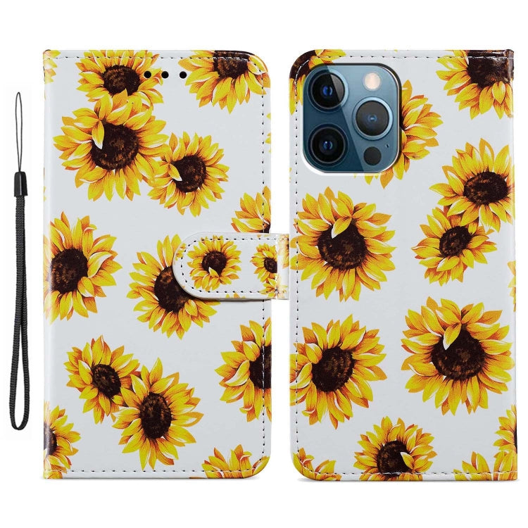 For iPhone 15 Pro Colored Drawing Leather Phone Case(Sunflower) - HoMEdemic™ 