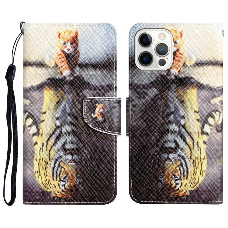 For iPhone 15 Pro Colored Drawing Leather Phone Case(Tiger) - HoMEdemic™ 