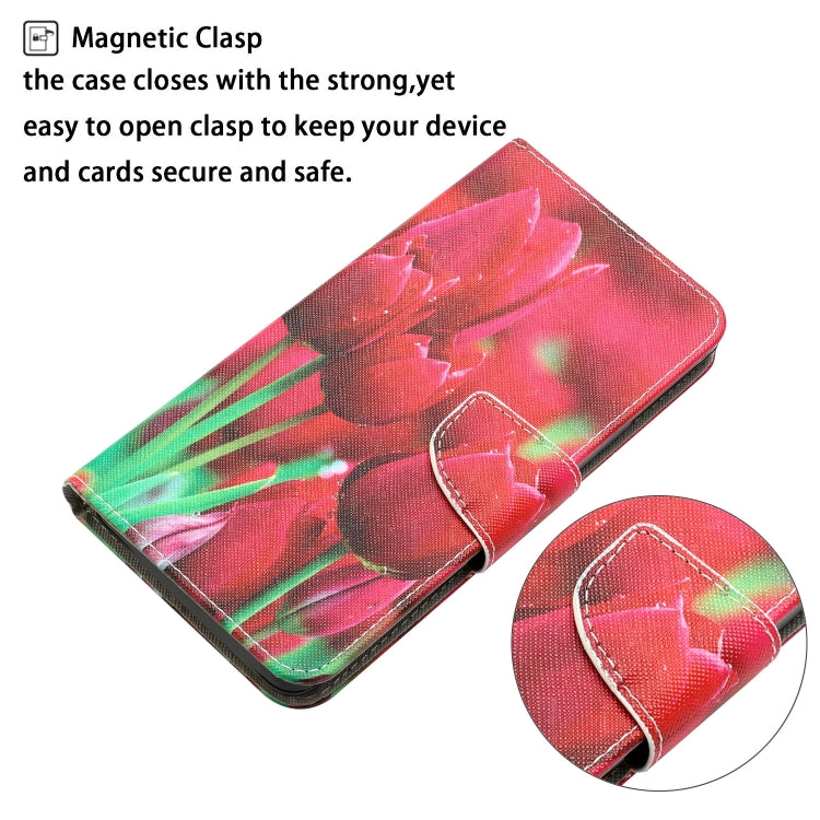 For iPhone 15 Pro Colored Drawing Leather Phone Case(Tulips) - HoMEdemic™ 