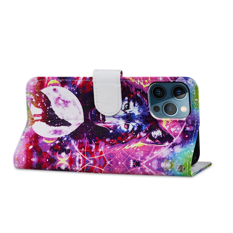For iPhone 15 Pro Colored Drawing Leather Phone Case(Wolf Totem) - HoMEdemic™ 