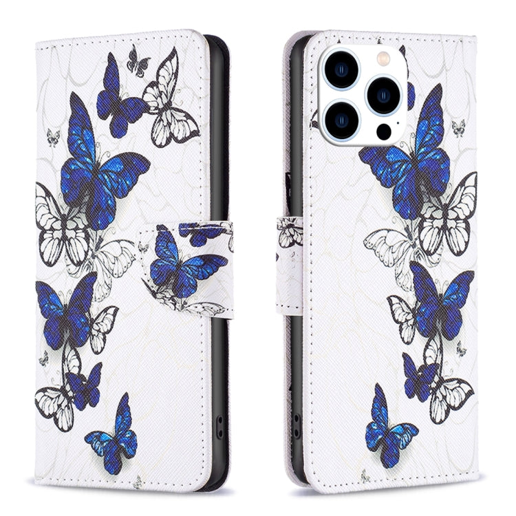 For iPhone 15 Pro Colored Drawing Pattern Flip Leather Phone Case(Butterflies) - HoMEdemic™ 