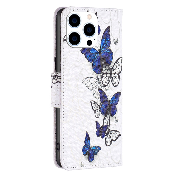 For iPhone 15 Pro Colored Drawing Pattern Flip Leather Phone Case(Butterflies) - HoMEdemic™ 