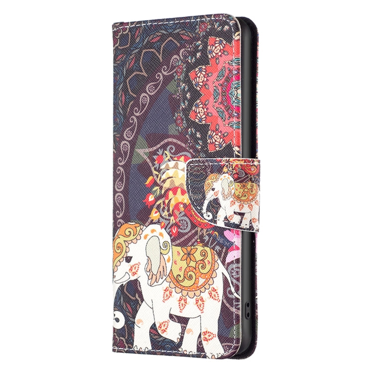 For iPhone 15 Pro Colored Drawing Pattern Flip Leather Phone Case(Flowers Elephant) - HoMEdemic™ 