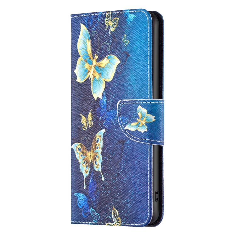 For iPhone 15 Pro Colored Drawing Pattern Flip Leather Phone Case(Gold Butterfly) - HoMEdemic™ 