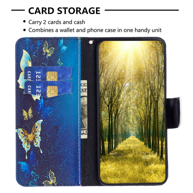 For iPhone 15 Pro Colored Drawing Pattern Flip Leather Phone Case(Gold Butterfly) - HoMEdemic™ 